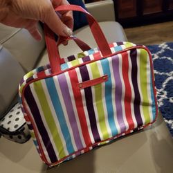Striped Cosmetic Tote, Like New