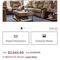 Stanfield Microfiber 4 Power-Reclining couch & Loveseat w/ Power Headrest (Raymour & Flanigan)