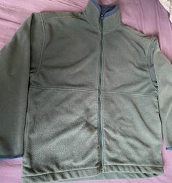 Fleece Fall Light Winter Jacket - Olive Green - Unisex - Small-medium