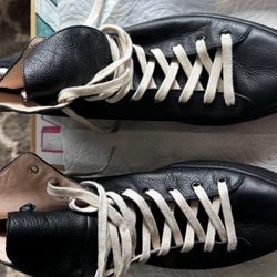 Gucci Shoes, Hi-Top Leather - Black On Black- Genuine Panther Version, Never Worn!!