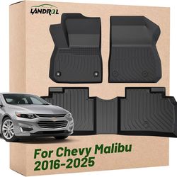 Landrol Car Floor Mats Replacement for Chevrolet Chevy Malibu 2016-2025 (Not Fit Hybrid or Limited) Heavy Duty TPE Liner Custom Fit All Weather Waterp