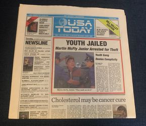 USA Today BACK TO THE FUTURE PART II McFly Youth Jailed Oct 22 2015 NEWSPAPER