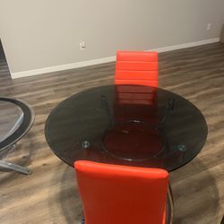 Dining Set 4 Chairs/ 3 living Room Glass Tables