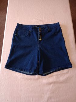 A3 Denim Women's High-Waisted Shorts Sz. 10 Navy Blue