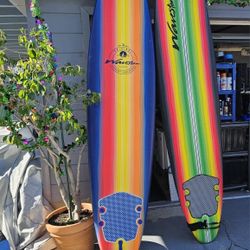 Surfs-up Dude!!  2 very nice wavestorm 8ft Foam Surfboards, both in good condition, Perfect For couples Wanting To Learn To Surf