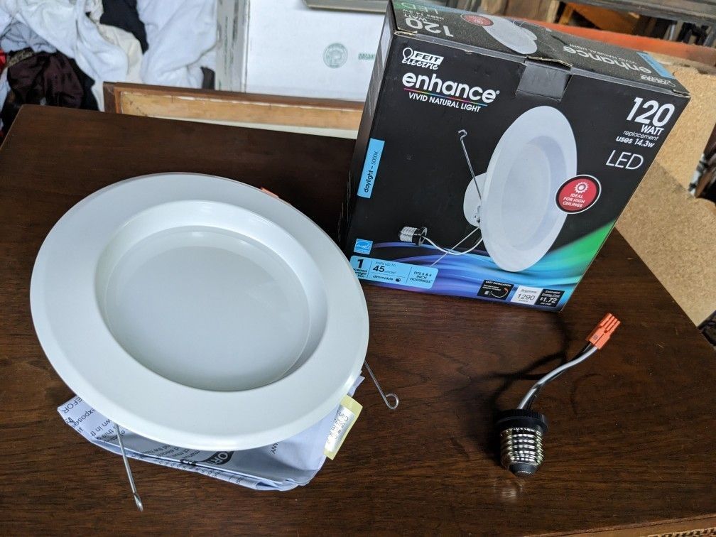 8) NEW FEIT ELECTRIC ENHANCE LED RETROFIT KIT LIGHT 5” 6” 120W RECESSED LIGHTING