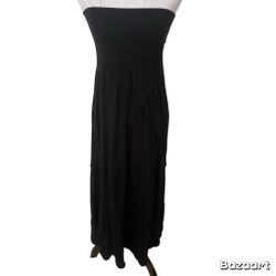 New SZ L Black Stretch Strapless Maxi Dress NWT by thyme and honey