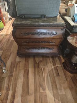 Marble Top Bombay Style King Nightstand