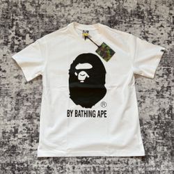 White On Black Bape Head Tee-shirt