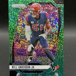2024 Panini Prizm Green Sparkle Prizm #116 Will Anderson Jr #/8