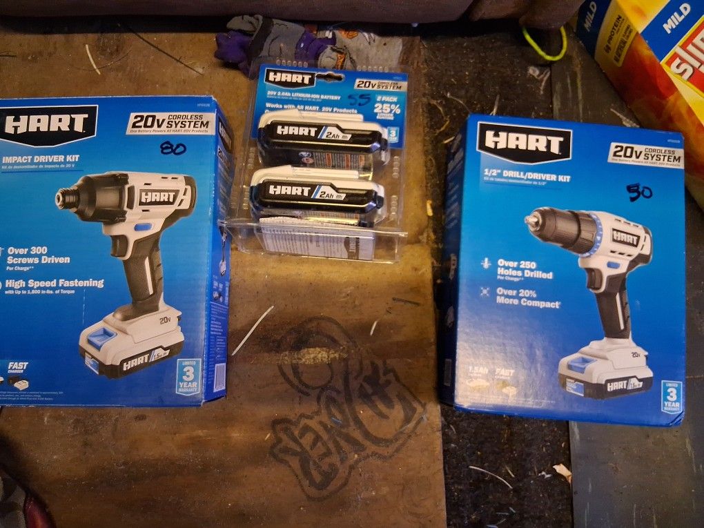 Hart 20v Drill Set And Impact Driver