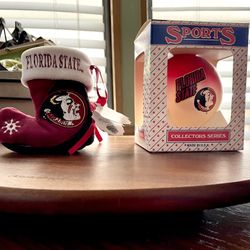 **VINTAGE**NIB** Christmas Ornaments -Florida State Seminoles -Collectors Series