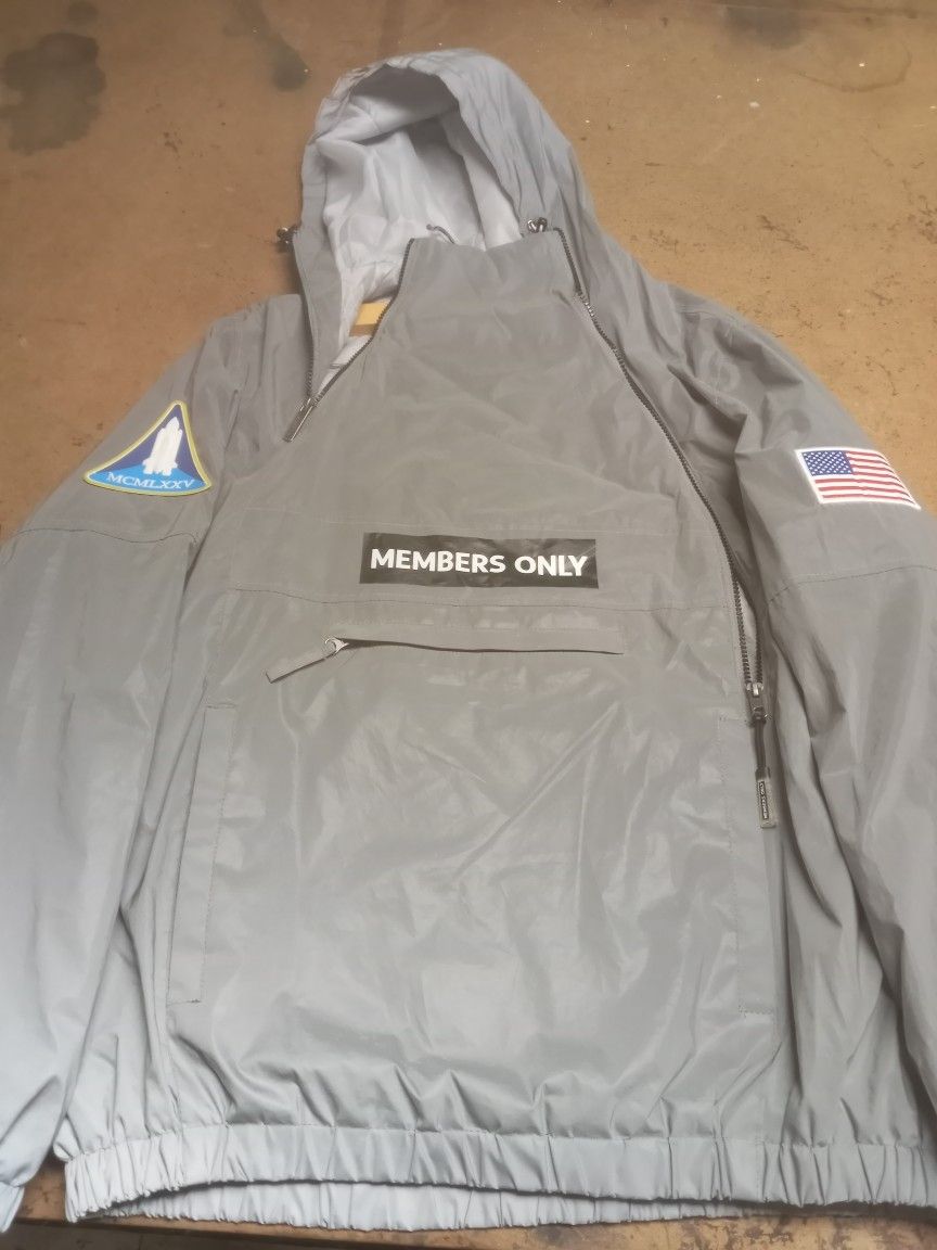Members Only Reflective Hoodie Large Size Mens