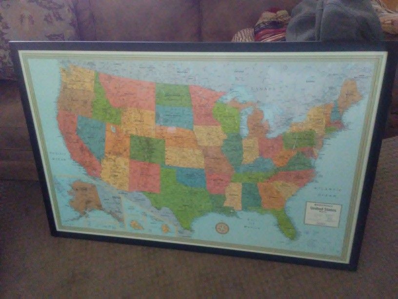 USA Map Large Wall 52" × 34.5"
