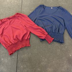 2 women’s casual workwear style shirts from SHEIN sz large