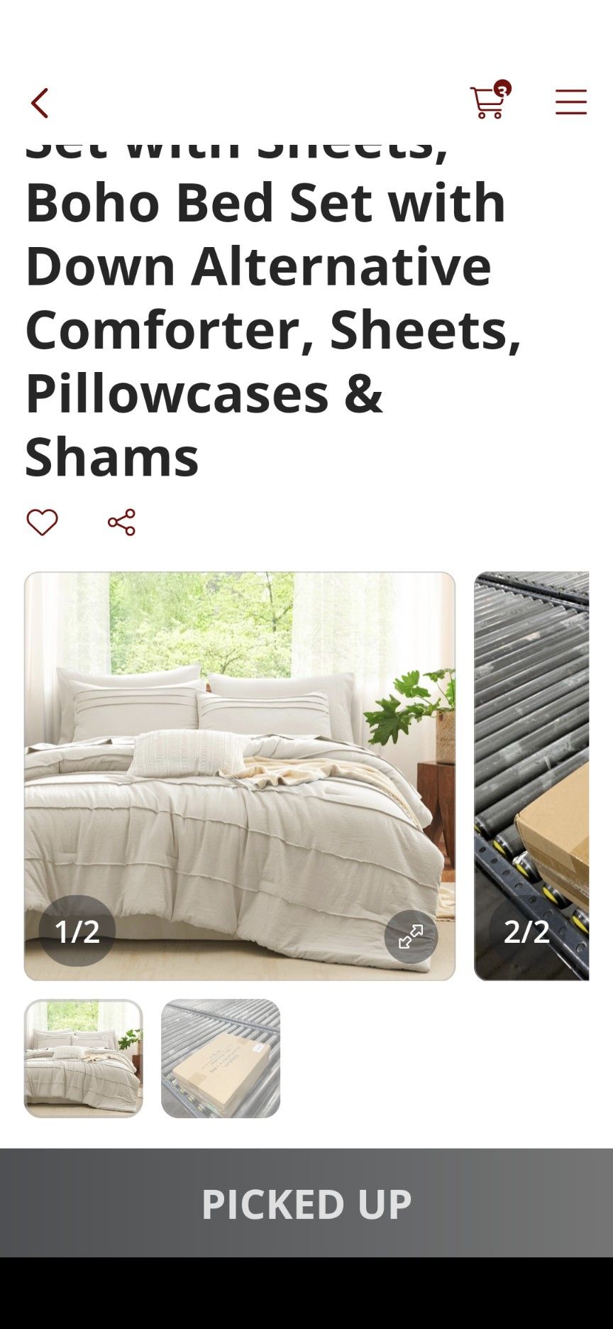 7 Piece Comforter. New Open Box