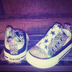 Size two blinged infant converse chucks