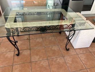Elegant glass and wrought-iron , "Florence," 1970s$100 delivery included🚚