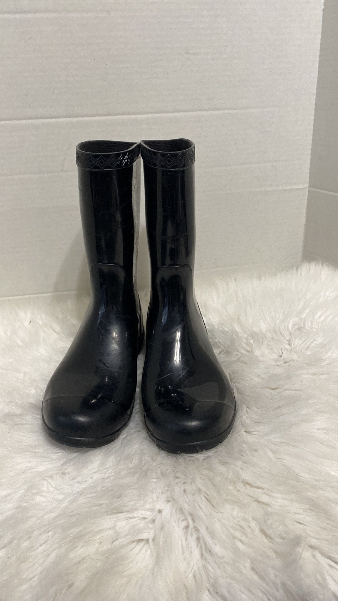UGG Kids  Girls Black Raana Rain Boots Size 3