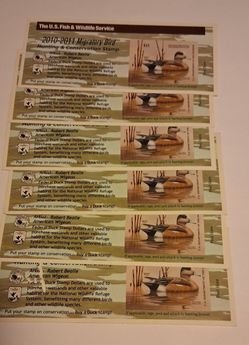 6 U.S Duck STAMPS 2010/11 COLLECTABLE 