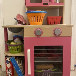 Kitchen Plaster w/ Food, Dishes, Grocery Cart & Cash Register