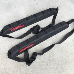 Pair of Yakima 38" Easytop Padded Car Roof Rack Bars with Tie Straps