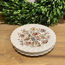 Set/Four Vintage Johnson Brothers England Staffordshire Bouquet Dessert Plates
