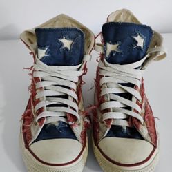 Converse All Star American Flag Distressed High Top Shoes Red White Blue Men's …
