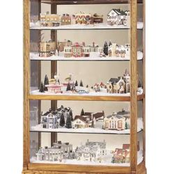 Howard Miller Parkview Contemporary Modern, Light Brown Solid Wood, Tall, 5-Shelf Living Room Curio Cabinet