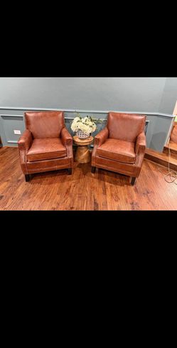 (2) Leather Chairs from Weirs