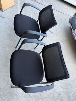 U-Line Black Mesh Office Guest Chairs Set of 2