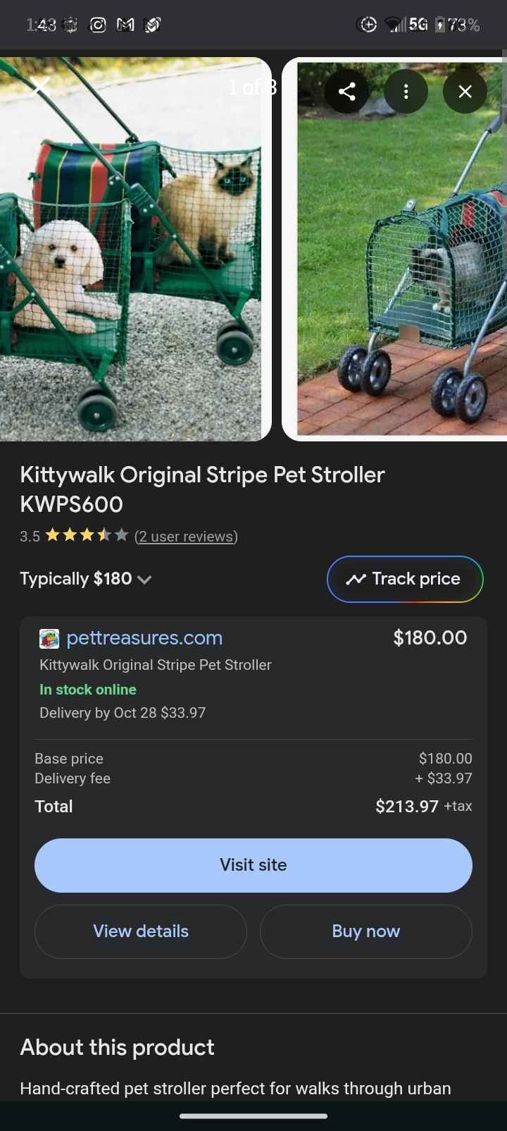 Dog & Cat Double Stroller 