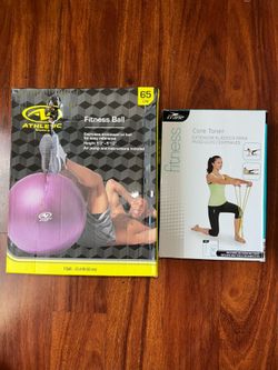 BRAND NEW Home Gym Workout Setup (Ab Core Toner & Stability Fitness Ball)