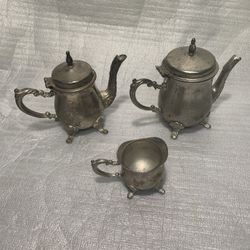 Vintage Godinger Silver Art Co Silver-Plated Mini Tea Coffee Set 3-Pc Victorian