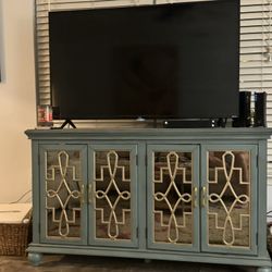 Beautiful Antiqued Green Armoire 