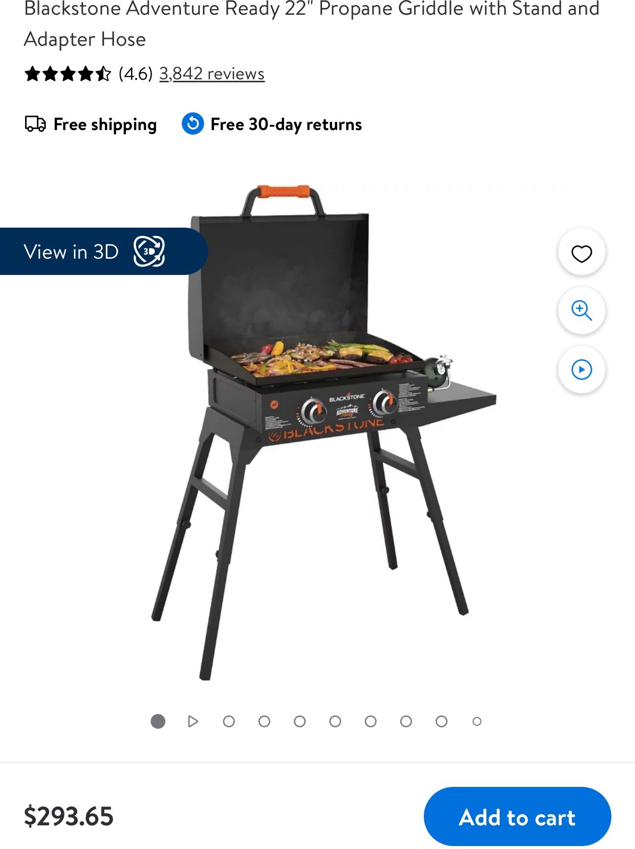 Blackstone Adventure Ready 22" Propane Griddle with Stand and Adapter Hose