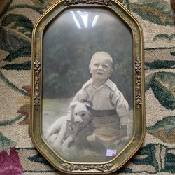 Lg 1930's Bubble Glass Picture Frame