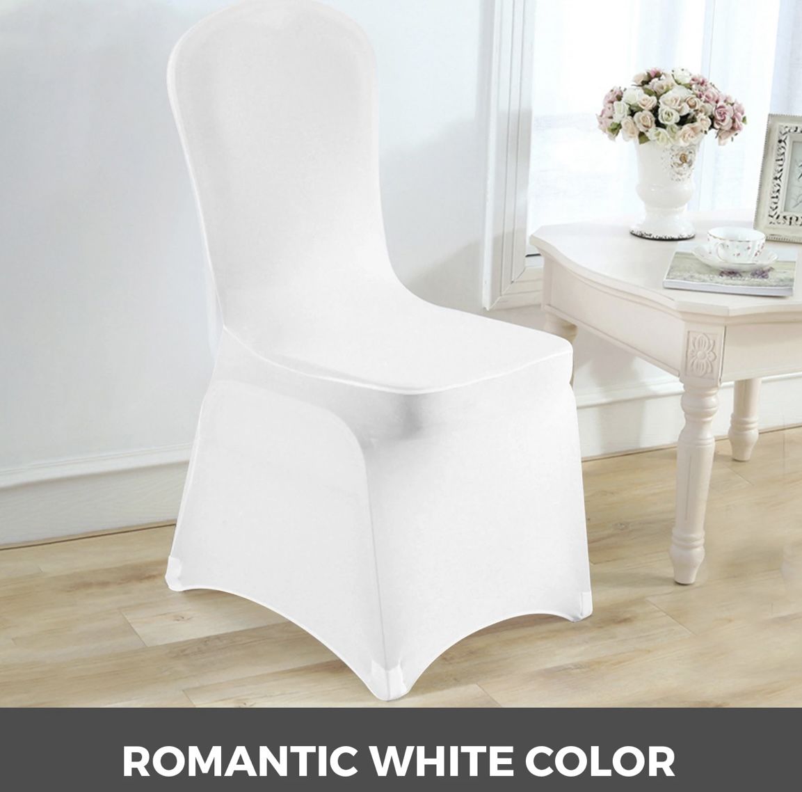 100pcs Spandex Stretch Chair Covers White For Wedding Party Banquet Decoration