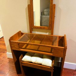 MCM White Oak Solid Wood Vanity With Bench 