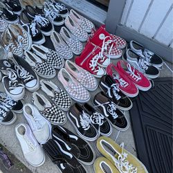 50+ PAIRS OF VANS CONVERSE MEN’S WOMEN’S AND KIDS