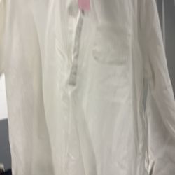 Audate Men’s XL Off White Button Down Granddad Collar Long Sleeve BRAND NEW!!