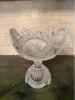 Lead Crystal Pedestal Bowl Footed Hofbauer German Candy Fruit Dish