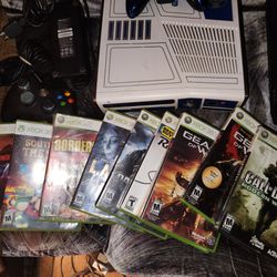 Xbox 360 StarWars R2D2 Edition 320Gb W Two Controllers and 10 Games "Works Great"  Can Deliver
