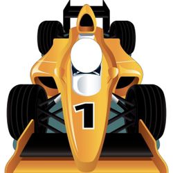 Cardboard Yellow Race Car Stand In Life Size Cardboard Cutout -  Party Prop And Decorations