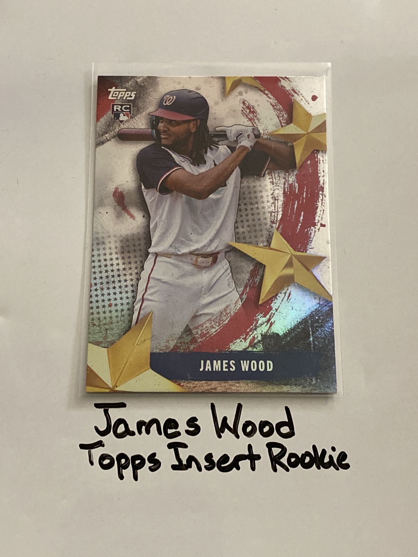 James Wood Washington Nationals Outfielder Topps Short Print Insert Rookie Card. 