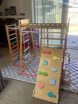 Kids wooden play gym