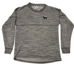 Victoria Secret Pink Womens Heather Gray Long Sleeve Pullover Sweatshirt Small