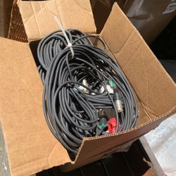 Box Of XLR speaker And Computer Cables $10