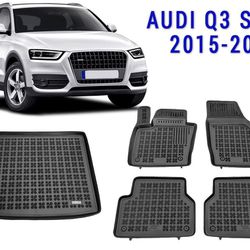 All weather rubber floor mats trunk liner set for Audi Q3 SQ3 2015-2018 Custom Fit