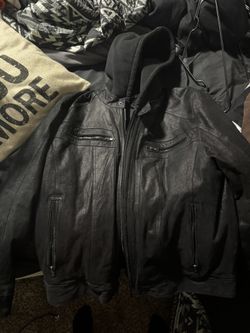 Black Rivet Genuine Leather Jacket